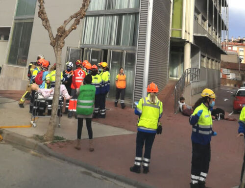 Ambex participa en un simulacro de incendio en un edificio con múltiples víctimas